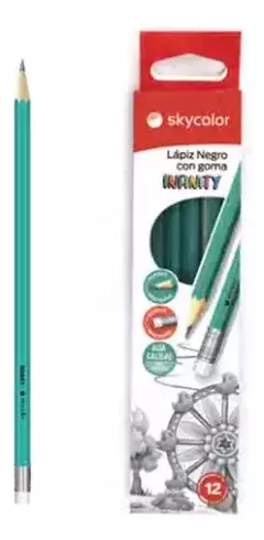 Lapiz Negro Skycolor HB c/goma - Caja x 12 un. - comprar online