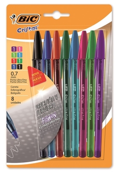 BOLIGRAFO BIC CRISTAL PRECISIÓN Y SUAVIDAD X 8