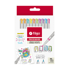 Resaltador Creativo Coble Punta Filgo Multilighter x 10 FLUO