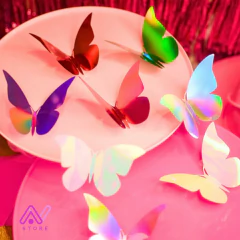 Mariposas Iridiscentes celeste 3D x12