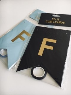 Guirnalda Feliz Cumpleaños (todos los colores) con stamping dorado