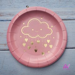Platos Rosado Lluvia de amor (metalizado) - comprar online