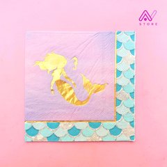 Servilletas Sirena con stamping dorado