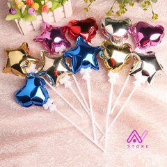Mini Estrellas con palito con moño 5"