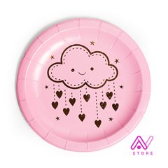 Platos Rosado Lluvia de amor (metalizado)