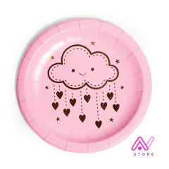 Platos Rosado Lluvia de amor (metalizado)