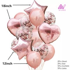 Bouquet de globos con confetti en internet