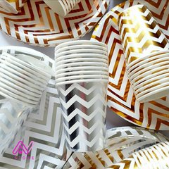 Vasos Chevron dorado - comprar online