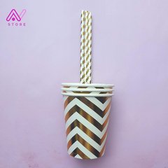 Vasos Chevron dorado