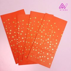 Bolsitas rojas con estrellas doradas de foil x5
