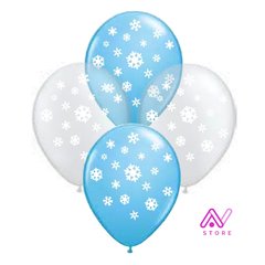 Globos Copos de nieve x 5 u.