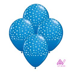 Globos con estrellas blancas x 5 u.