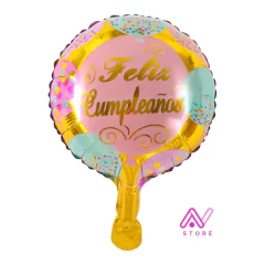 Globo Rosa y Dorado