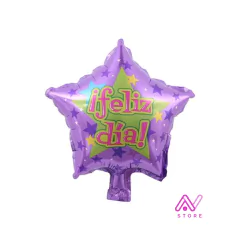 Globo estrella lila Feliz Día