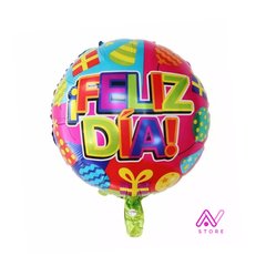 Globo Feliz Día cuadrantes multicolor