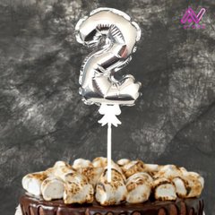 Números para torta Plateado con palito en internet