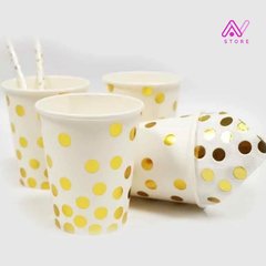 Vasos de lunares con stamping metalizados