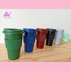 Vaso con tapa y faja de silicona Dark - AN Store