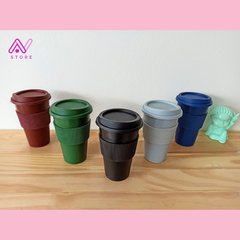 Vaso con tapa y faja de silicona Dark - comprar online