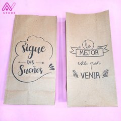 Bolsitas Kraft Frases x 5 u. - AN Store