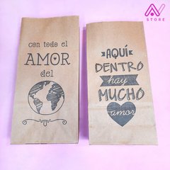 Bolsitas Kraft Frases x 5 u. - tienda online