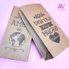 Bolsitas Kraft Frases x 5 u. - comprar online