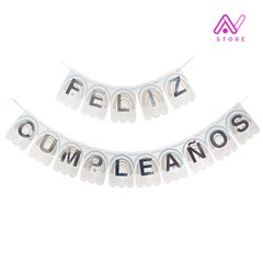 Guirnalda Arcoiris Nórdico celeste Feliz Cumpleaños - comprar online