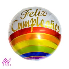 Feliz Cumpleaños Arcoiris fondo blanco