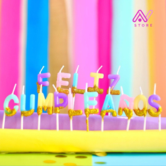 Velas Happy Birthday pastel - comprar online