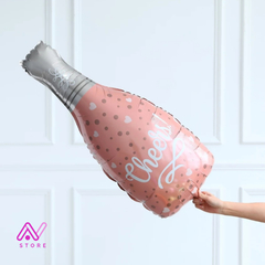 Botella Cheers con corazones Rose gold
