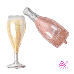 Imagen de Botella Cheers con corazones Rose gold