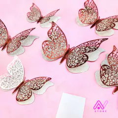 Mariposas gibreadas dobles 3D x6