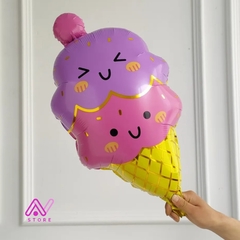 Helado con carita rosa y Lila