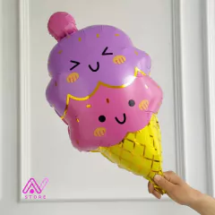 Helado con carita rosa y Lila