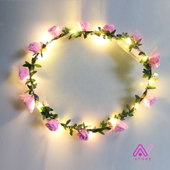 Corona de flores led Rosa - AN Store
