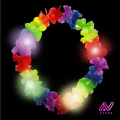 Collar de flores doble luminoso multicolor