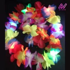 Collar de flores doble luminoso multicolor en internet