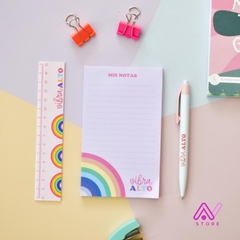 Set de Escritorio: anotador, regla y lapicera