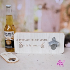 Destapador de botellas de madera