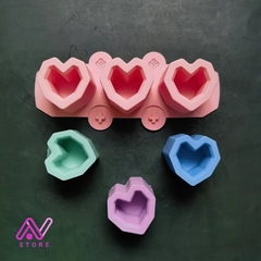 Molde de silicona Maceta corazon x3 - AN Store