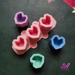 Molde de silicona Maceta corazon x3 en internet