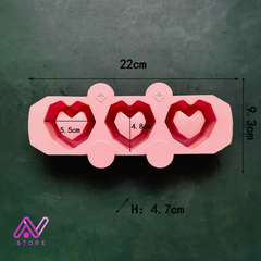 Molde de silicona Maceta corazon x3 - comprar online