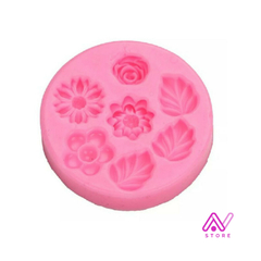 Molde de silicona Florcitas y hojas - comprar online