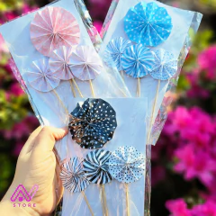 Set de toppers para torta Mini Rosetas de papel