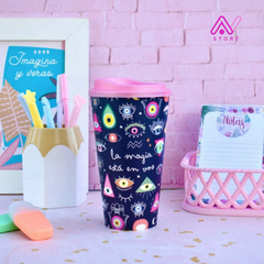Set de Vaso con tapa y Libreta anillada: La Magia esta en vos en internet