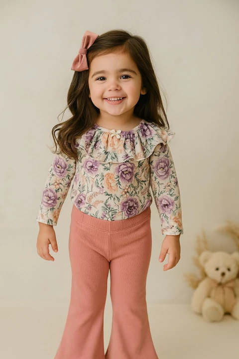 Blusita floral natural