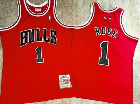 Regata Mitchell & Ness -  Bulls 2008-09 Retro  - Rose #1 Vermelha