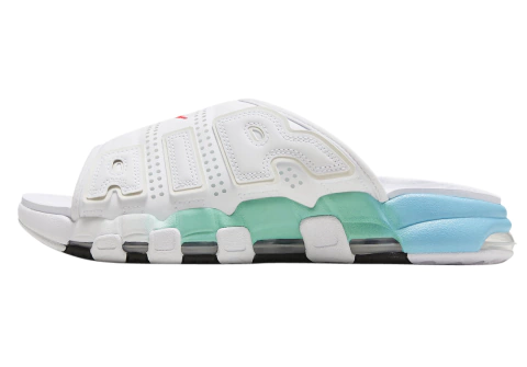 Chinelo Nike Air More Uptempo White Aqua