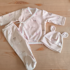 Set nacimiento tres piezas rosa