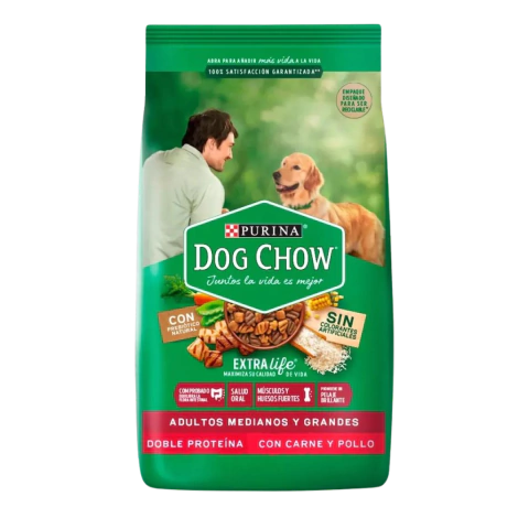 Dog Chow Doble Proteina Adulto Mediano Y Grande 1.5 kg - comprar online